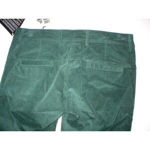 New NWT Womens 4 Dark Designer Love Moschino Green Velvet Pants Corduroy Skinny